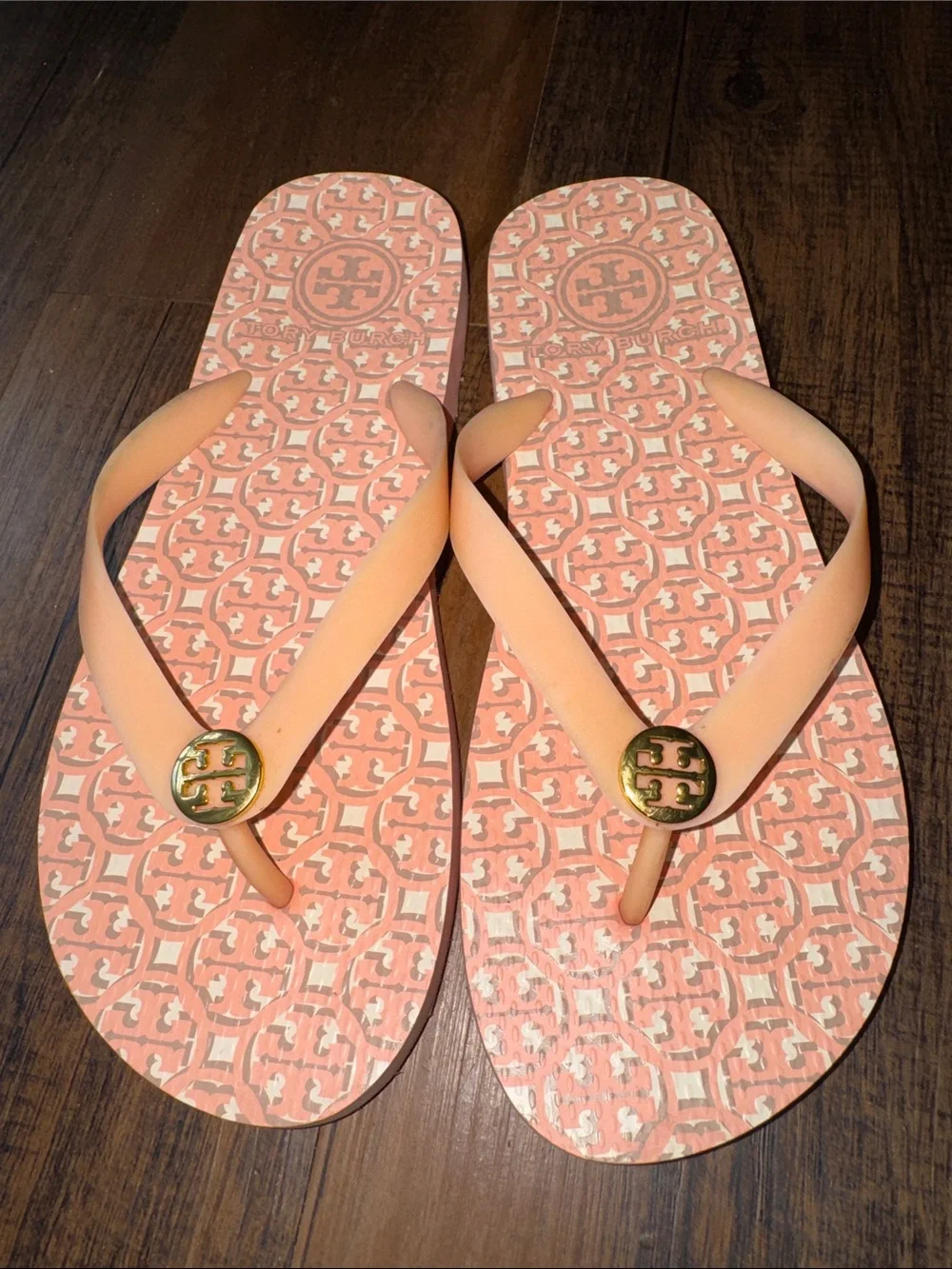 Tory Burch Coral Logo Thong Sandals